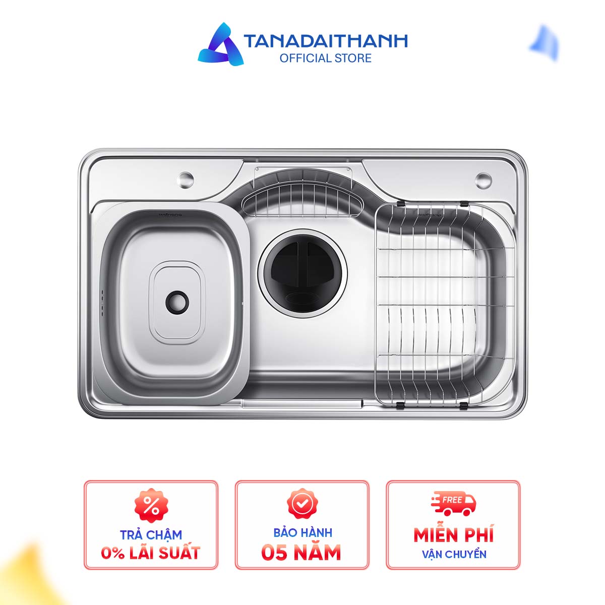 Chậu rửa woonang WKJ08551 có hố phụ