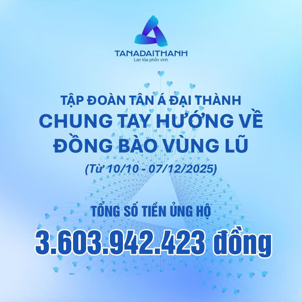 LAN TỎA YÊU THƯƠNG – TẬP ĐOÀN TÂN Á ĐẠI THÀNH CHUNG TAY HƯỚNG VỀ ĐỒNG BÀO VÙNG LŨ