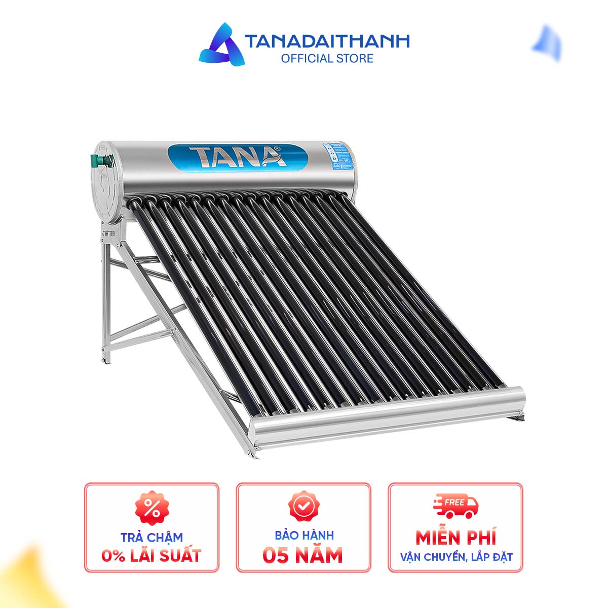 Máy Nước Nóng Năng Lượng Mặt Trời Tân Á Go 58-16 (160 Lít) - Bảo Hành 5 Năm - Inox 304 Siêu Bền